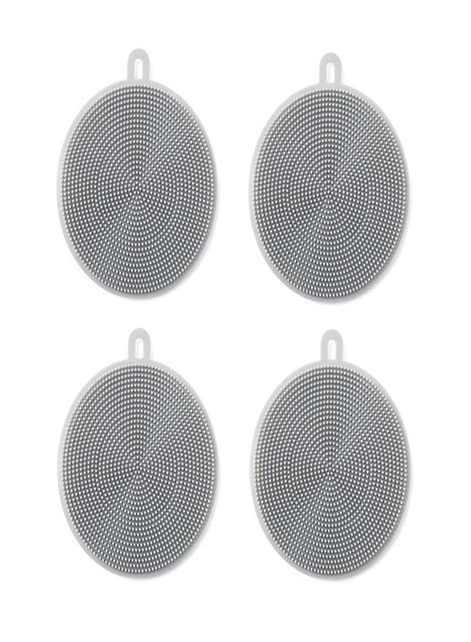 Kopida 4 Pcs Silicone Dish Scrubber, Multipurpose Round Silicone Sponges Reusable Dish Brush for Kitchen Dishes Plate Fruits Vegetables Washing and Cleaning - Image 1